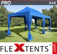 Reklamtält FleXtents PRO 3x6m Blå, inkl. 6 dekorativa gardiner